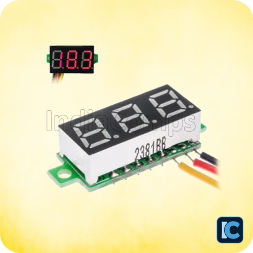0.72 cm (0.28 inch) 0-100V Three Wire DC Voltmeter Red 0.72 cm (0.28 inch) 0-100V Three Wire DC Voltmeter Red